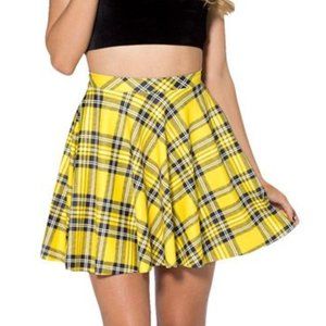 Black Milk Tartan Yellow Skater Skirt
